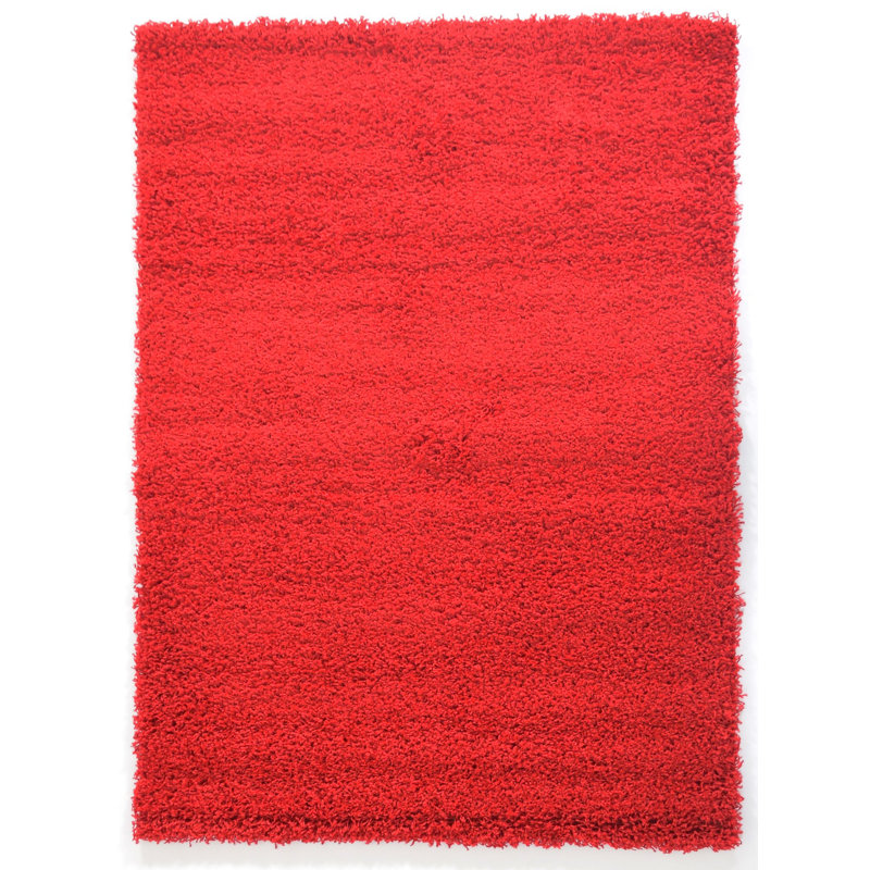 17 Stories Anniece California Shaggy Bright Red Rug Wayfair.co.uk